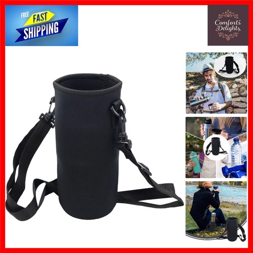 Black neoprene water bottle - neoprene,